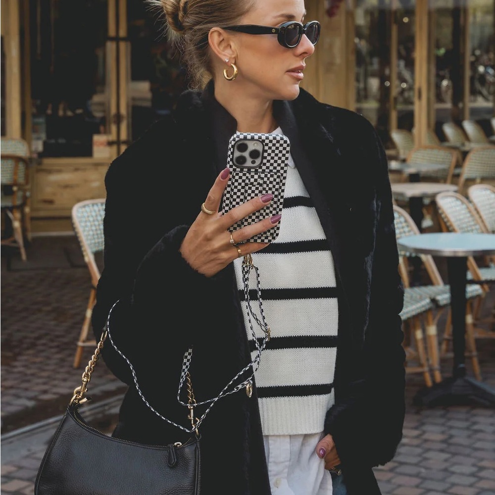 The Caep Checkered Black and White iPhone 15 Pro Max Case